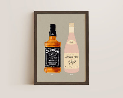 Jack Daniel's & Chicken Wine Print