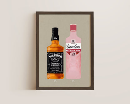 Jack Daniel's & Gordon's Pink Gin Print