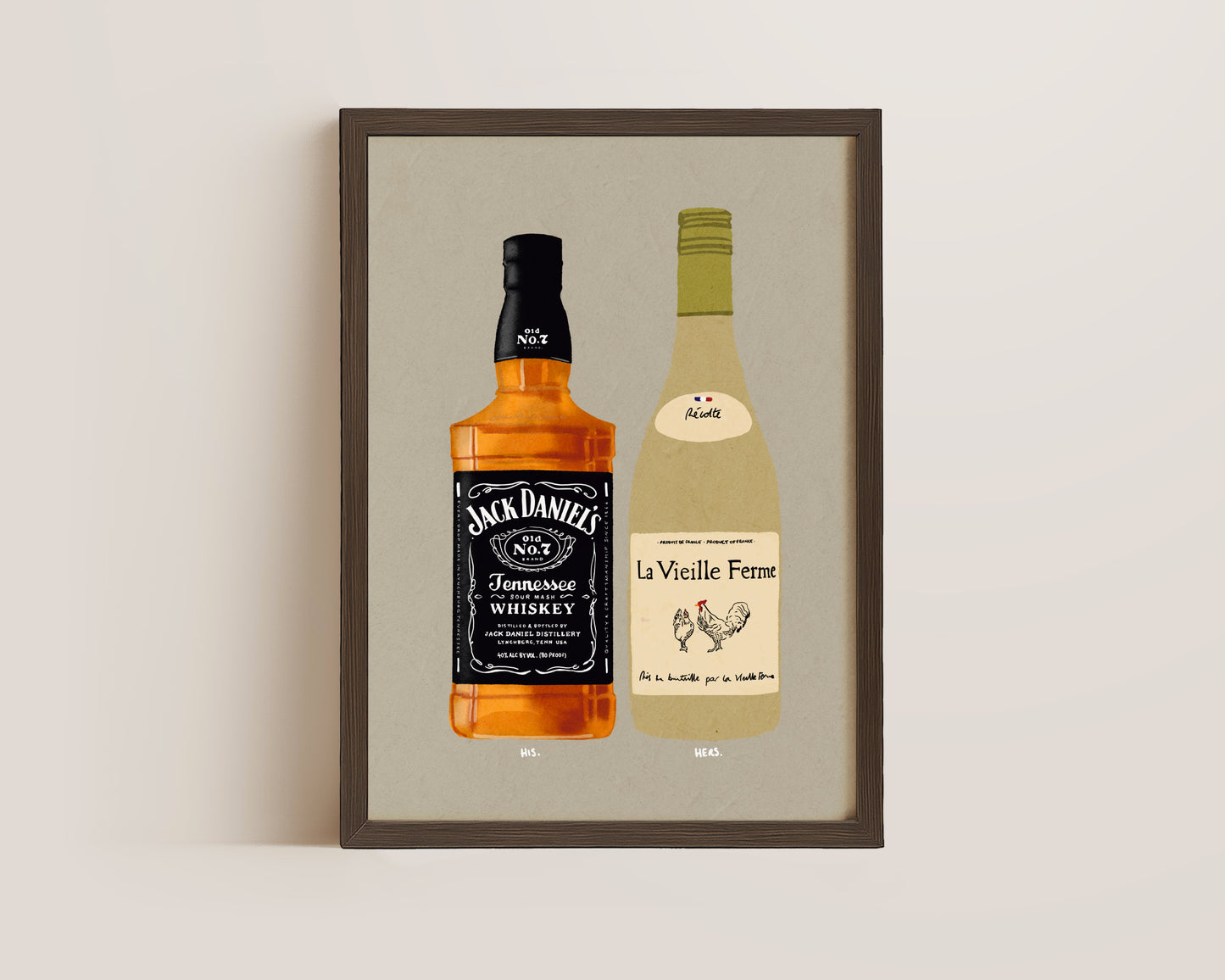 Jack Daniel's & White Chicken Wine Print