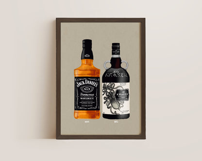 Jack Daniel's & Kraken Print
