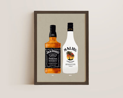 Jack Daniels & Malibu Print