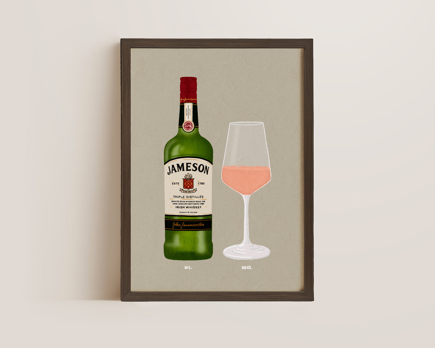 Jameson Whisky & Rose Print