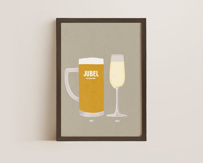 Jubel & Prosecco Glass Print