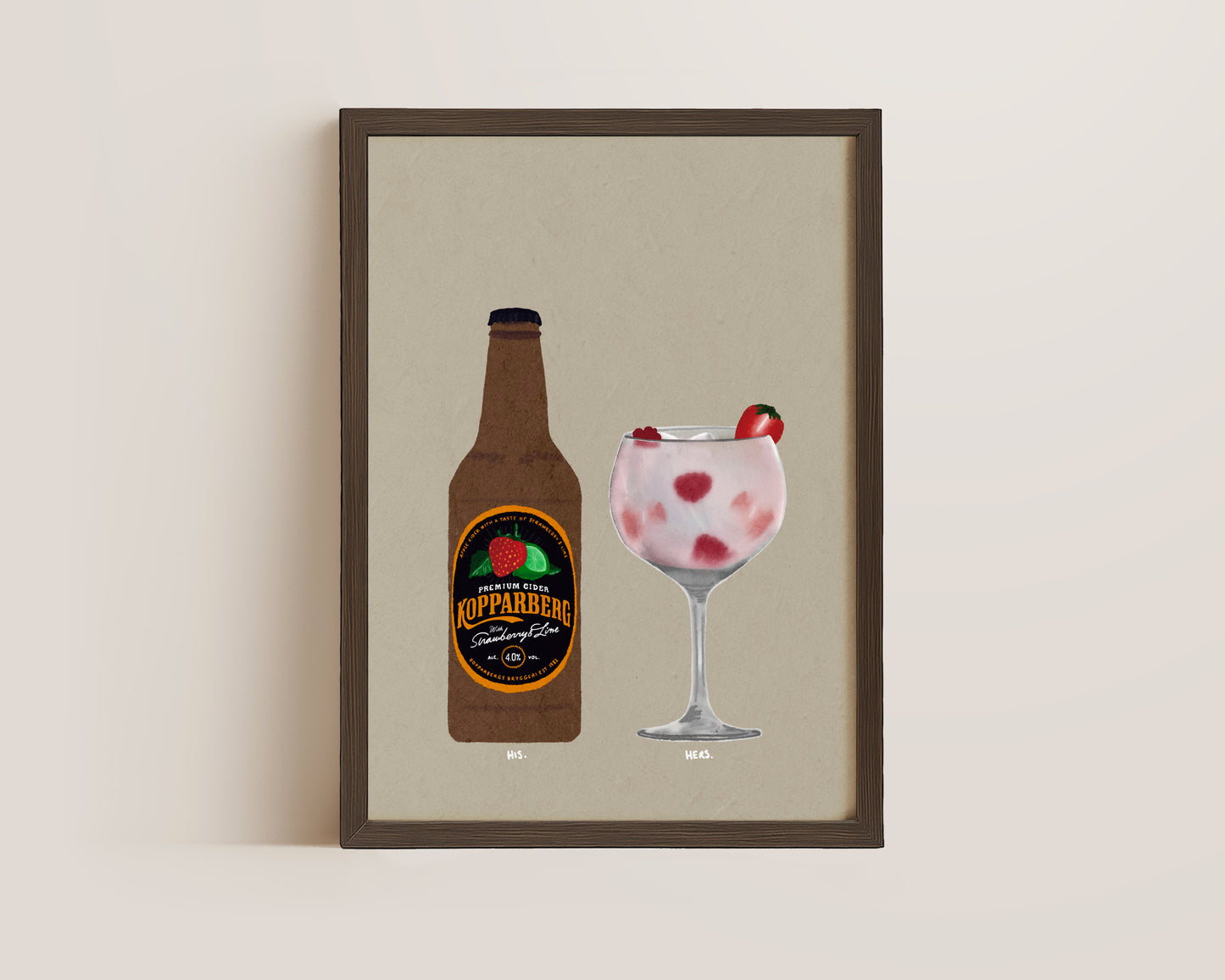 Strawberry Lime Kopparberg & Pink Gin And Tonic Print