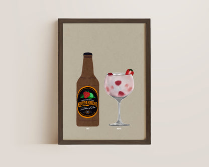 Strawberry Lime Kopparberg & Pink Gin And Tonic Print