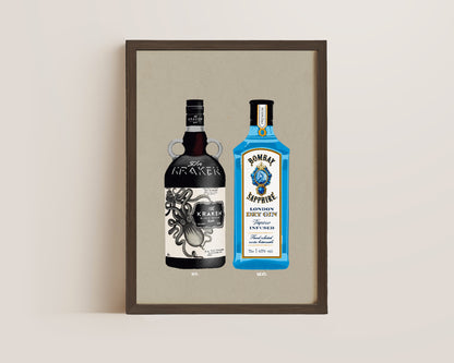 Kraken & Bombay Sapphire Print