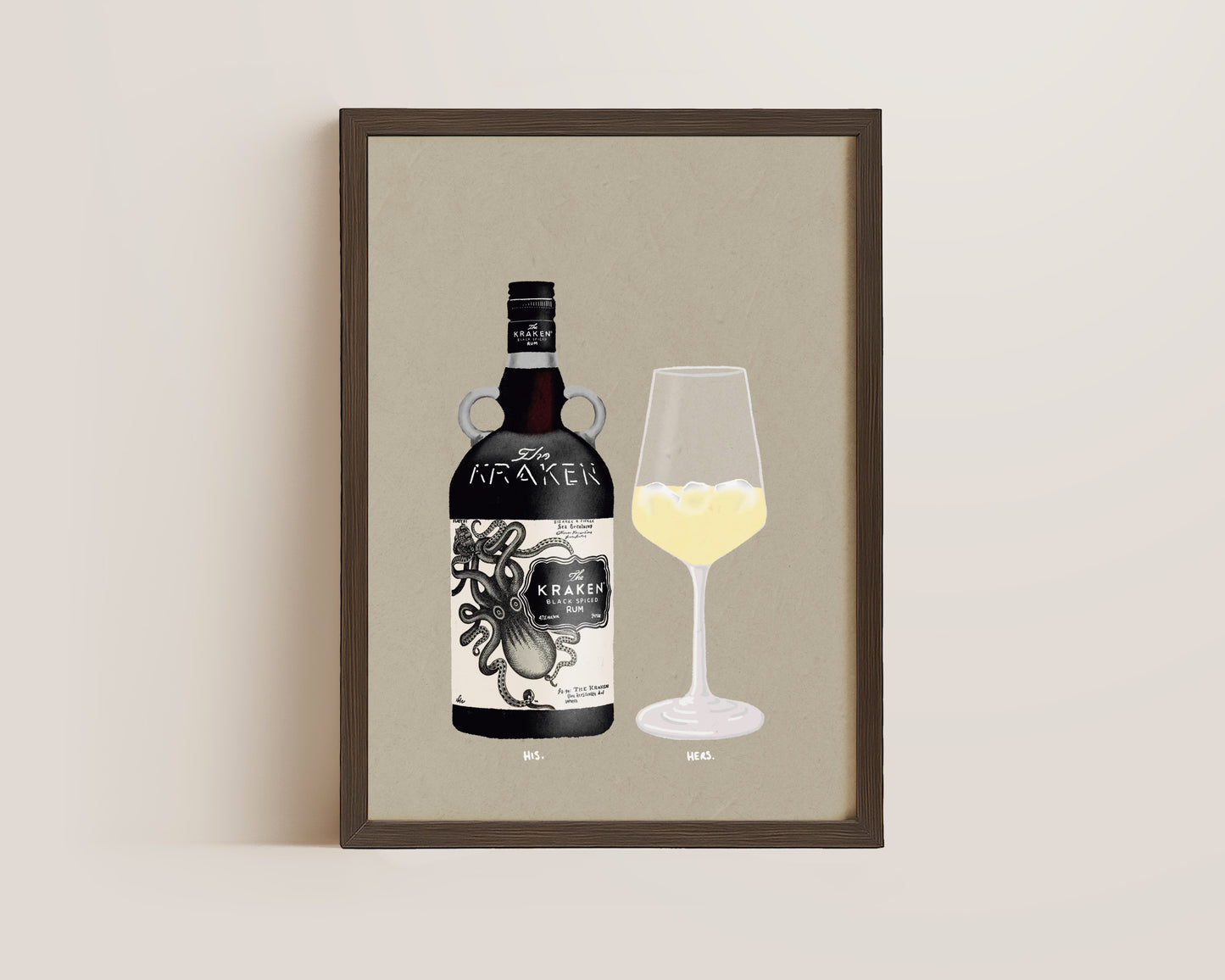 Kraken & White Wine Print