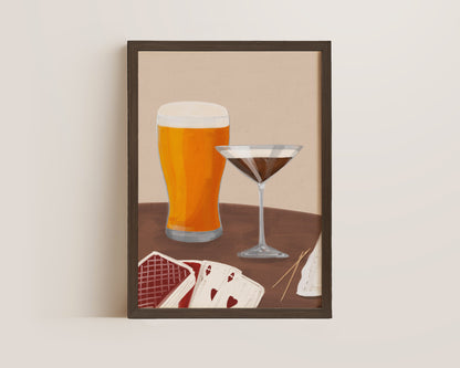 Lager & Espresso Martini Date Night Print