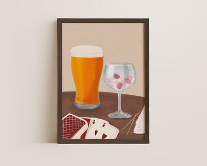 Lager & Pink Gin Date Night Print