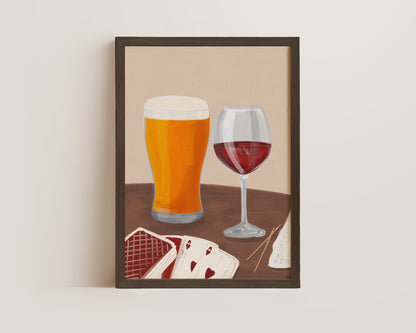 Lager & Red Wine Date Night Print