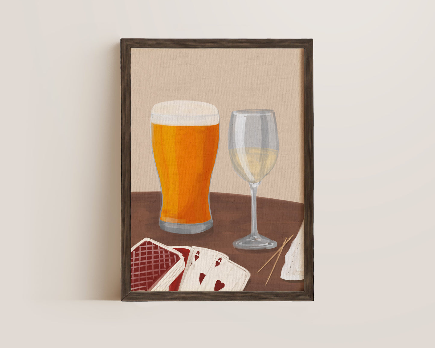 Lager & White Wine Date Night Print