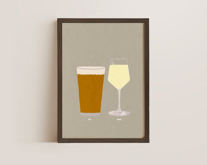 Lager & White Wine Print