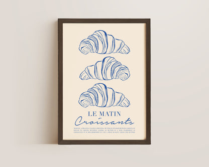 Le Matin Croissant In Blue Print