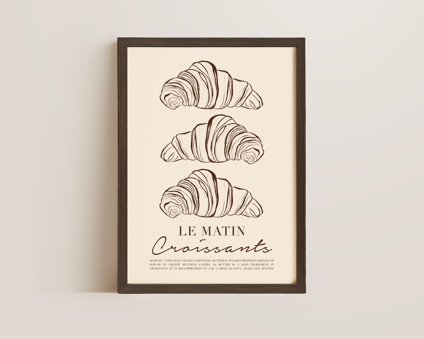 Le Matin Croissant Print In Brown