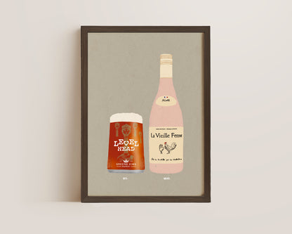 Level Head & Chicken Wine Print