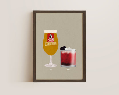 Madri & Bramble Cocktail Print