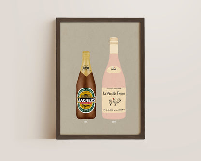 Magners & Chicken Wine Print