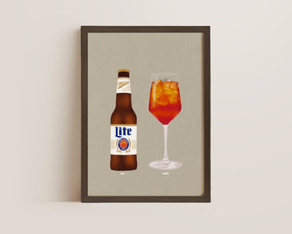 Miller Lite & Aperol Spritz Print