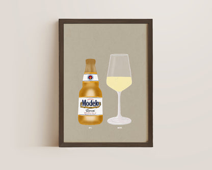 Modelo & White Wine Print