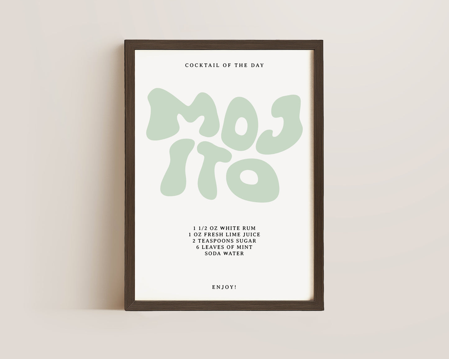 Mojito Recipe Wall Art Print