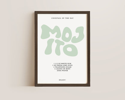 Mojito Recipe Wall Art Print