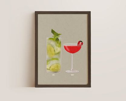 Mojito & Strawberry Daiquiri Print