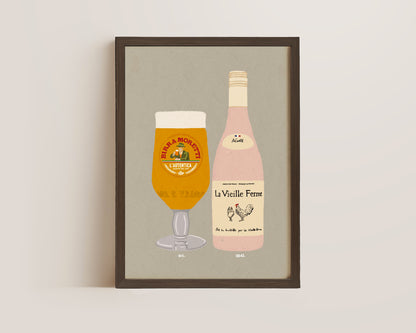 Birra Moretti & Chicken Wine Print