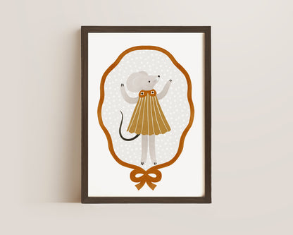 Mouse In Dress Print