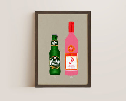 Mythos Beer & White Zinfandel Print