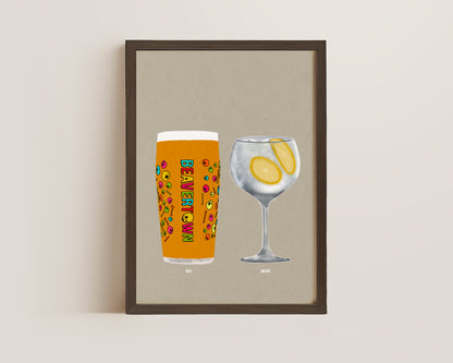 Neck Oil & Lemon Gin & Tonic Print