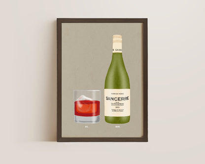 Negroni & Sancerre Print