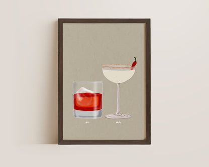 Negroni & Spicy Marg Print