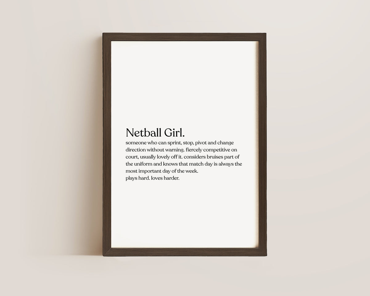 Netball Girl Definition Print