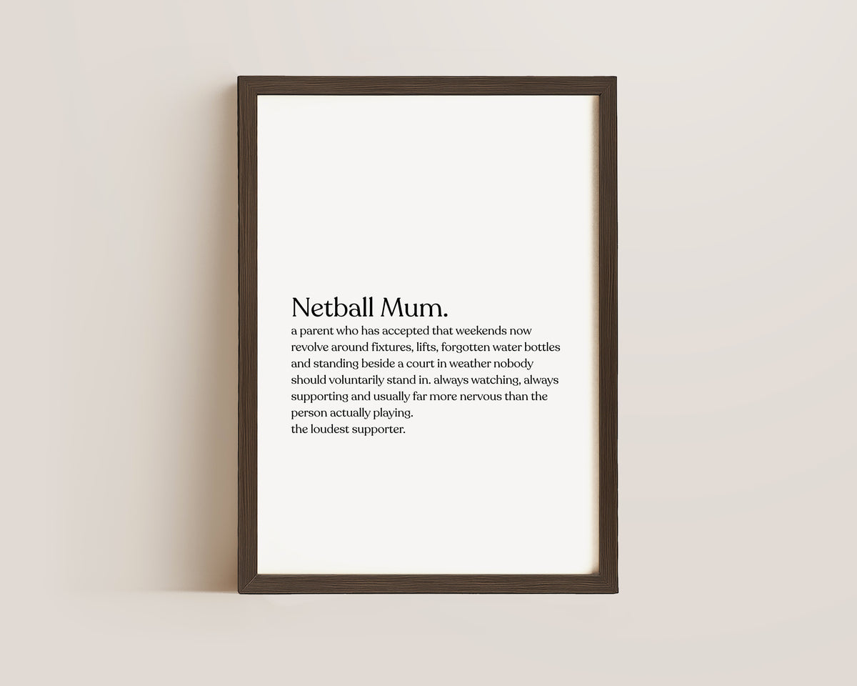 Netball Mum Definition Print