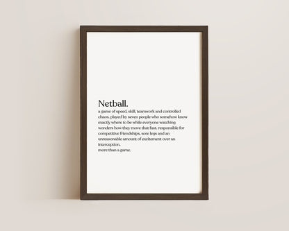 Netball Definition Print