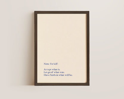 Note To Self Print