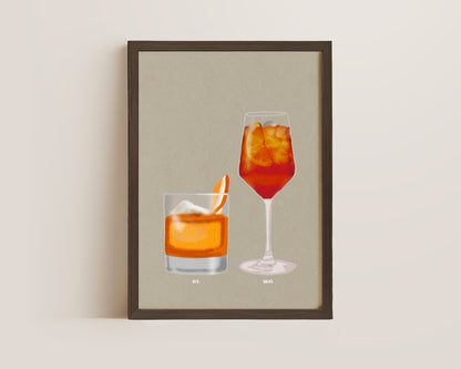 Old Fashioned & Aperol Spritz Print