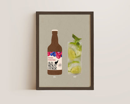 Old Mout Berries & Cherries & Mojito Print