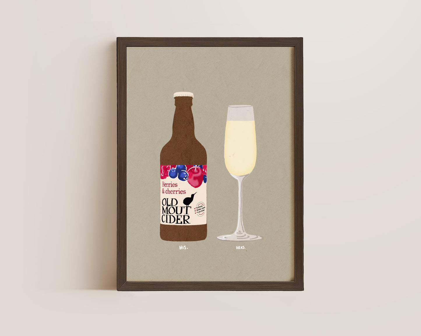 Old Mout Berries & Cherries & Prosecco Glass Print