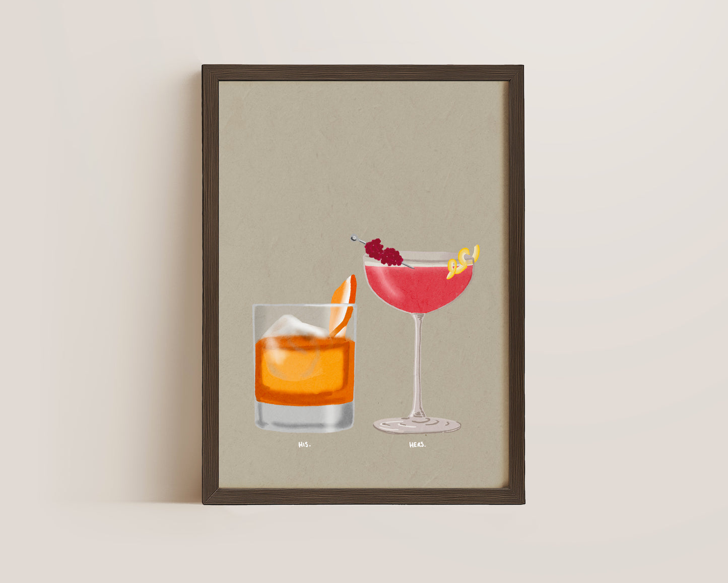 Old Fashioned & French Martini Print