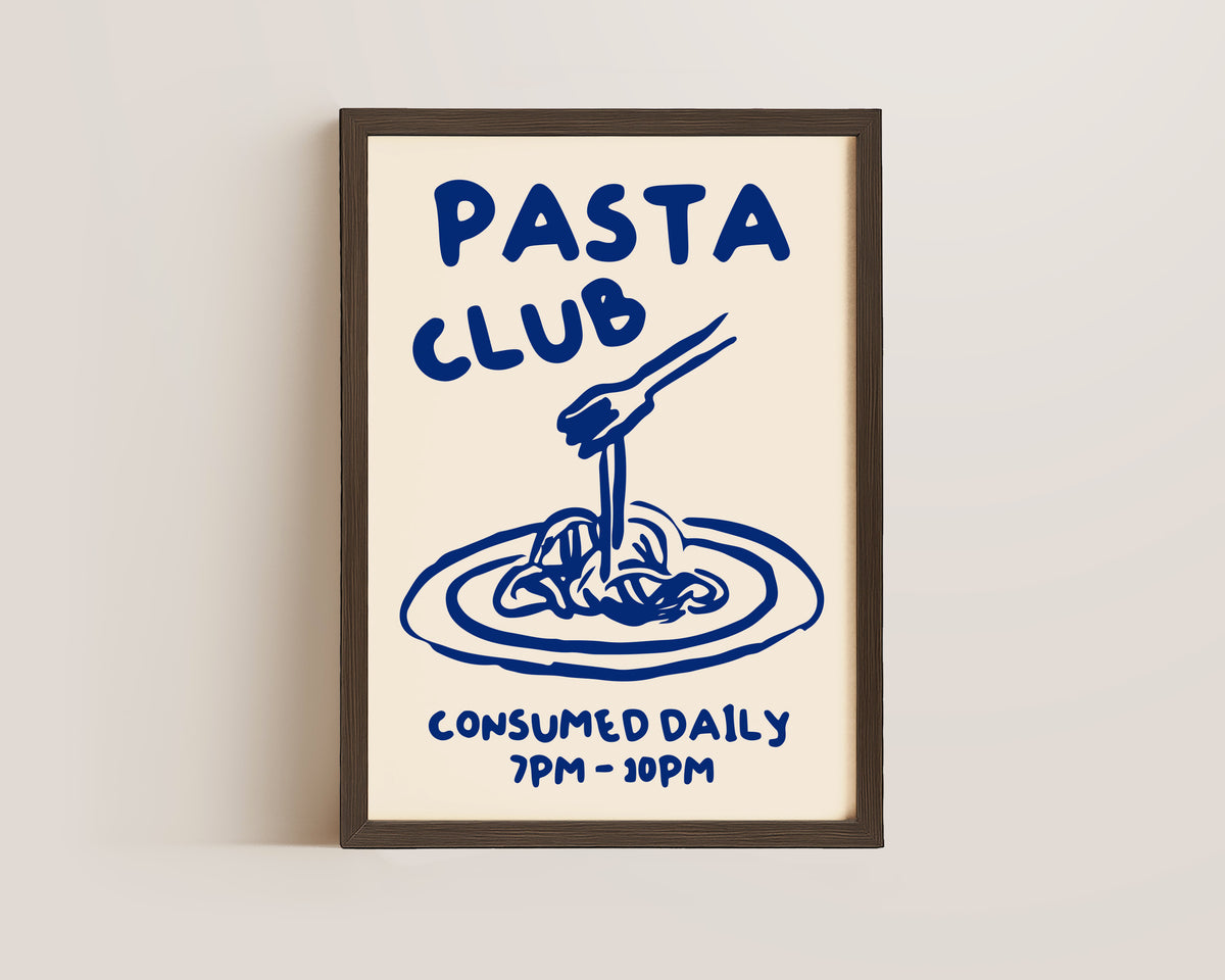 Pasta Club In Blue Print