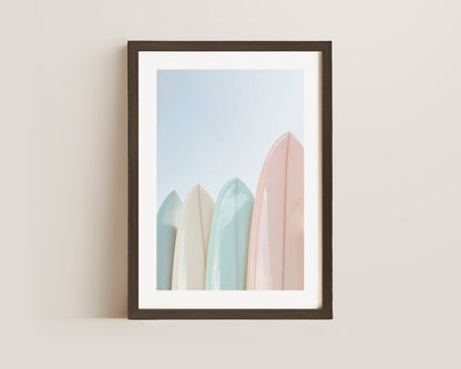 Pastel Surfboards Print