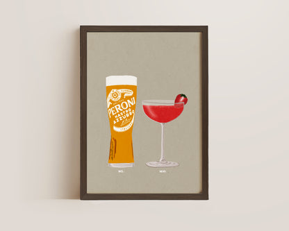 Peroni & Strawberry Daiquiri Print