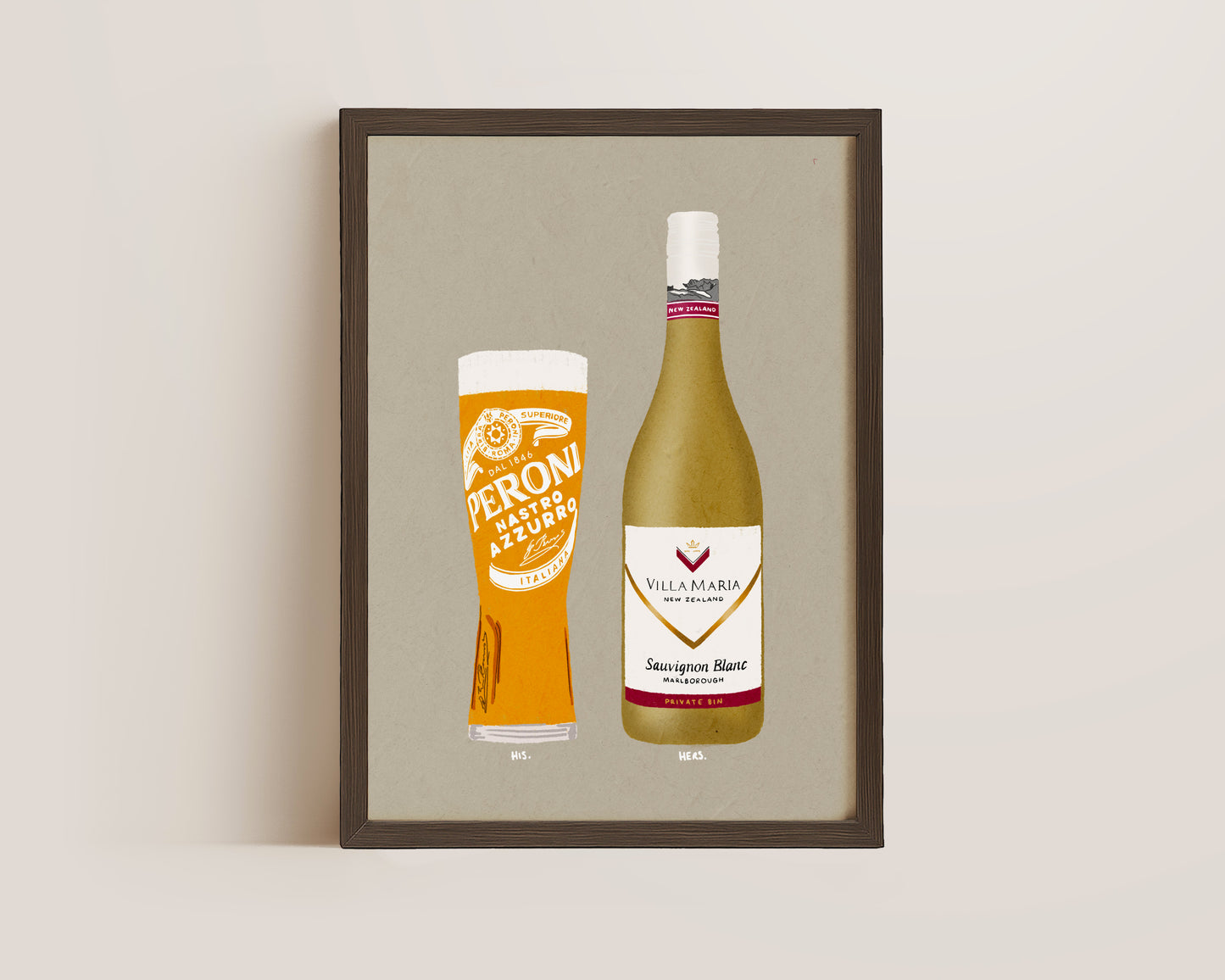 Peroni & Villa Maria Sauvignon Print