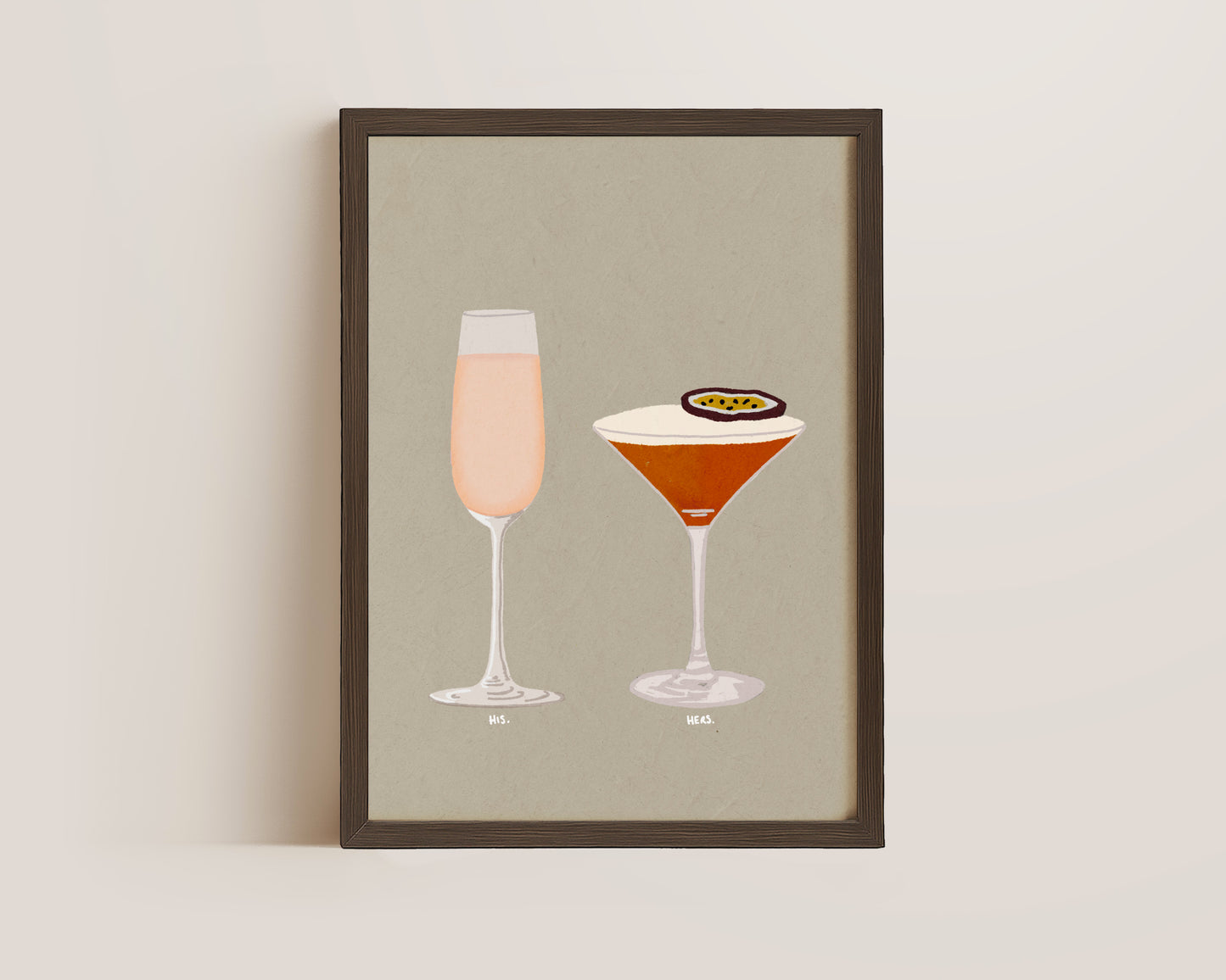 Pink Prosecco Glass & Pornstar Martini Print