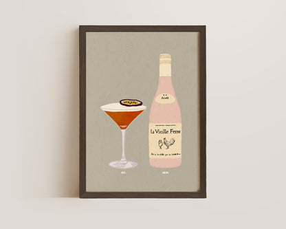 Pornstar Martini & Chicken Wine Print