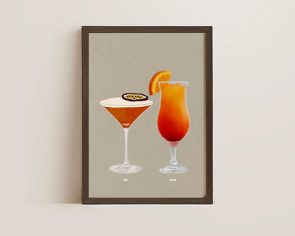 Pornstar Martini & Sex On The Beach Print