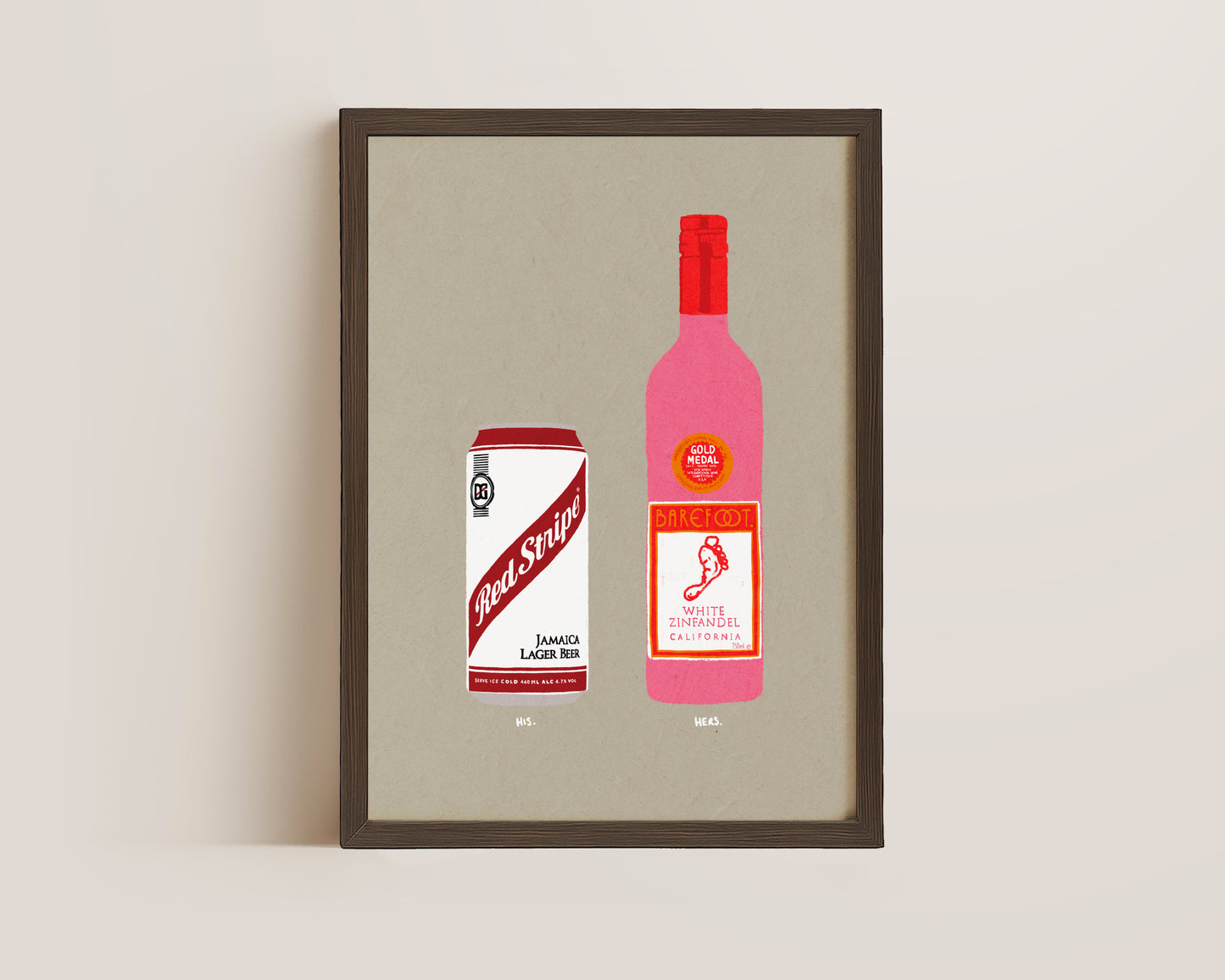 Red Stripe & White Zinfandel Print