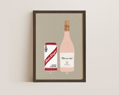 Red Stripe & Whispering Angel Print
