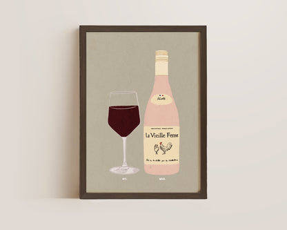Red Wine & Chicken Wine Print